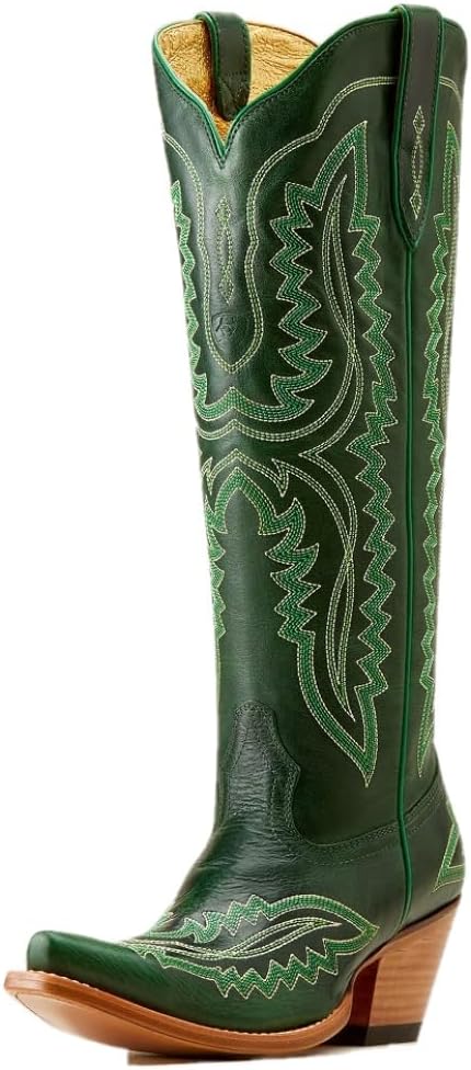 Ariat Womens Casanova Embroidered Snip Toe Casual Boots Knee High Mid Heel 2-3" - Green