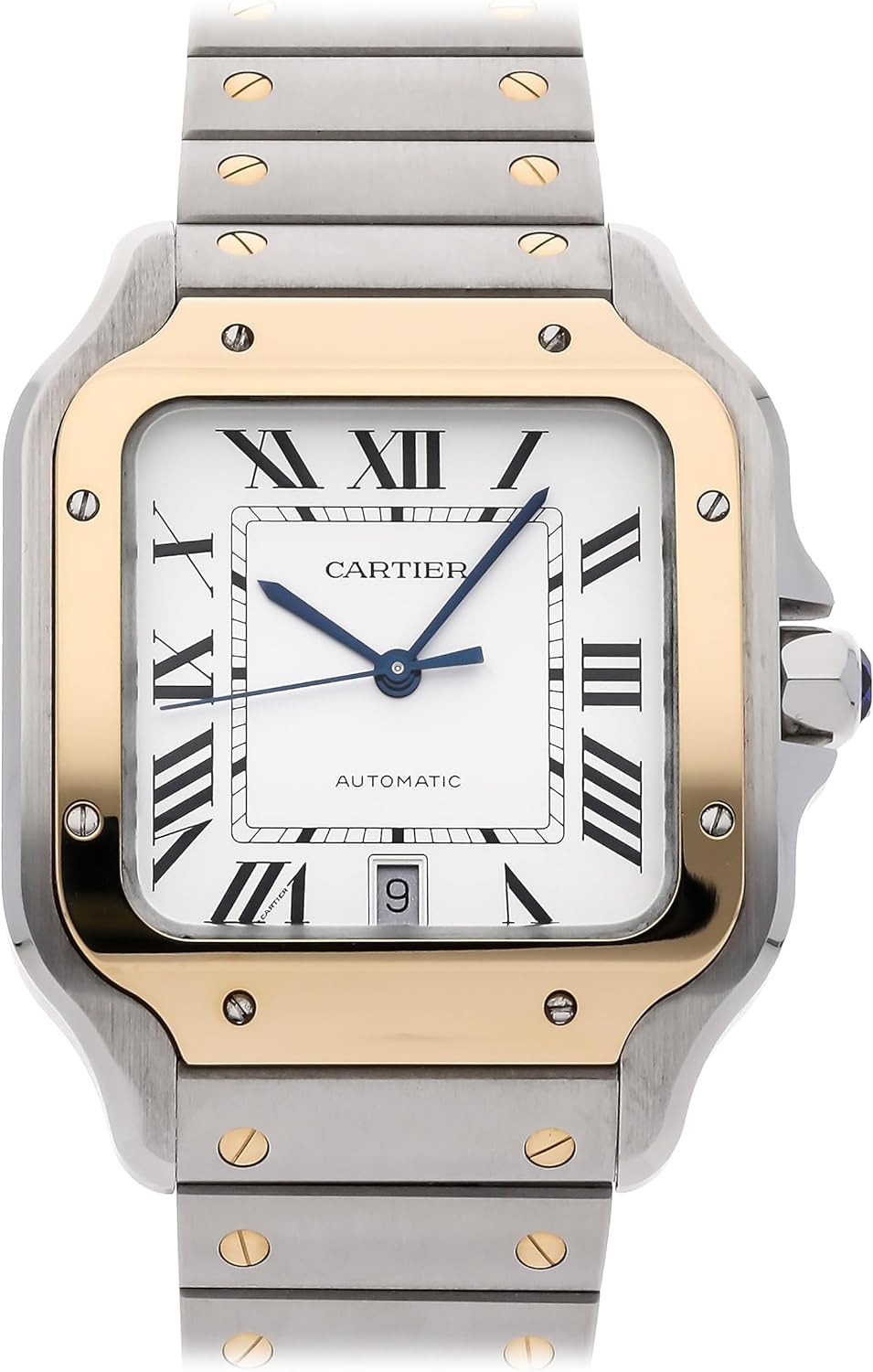 Cartier Santos Automatic Silver Dial Large Men's Watch W2SA0009