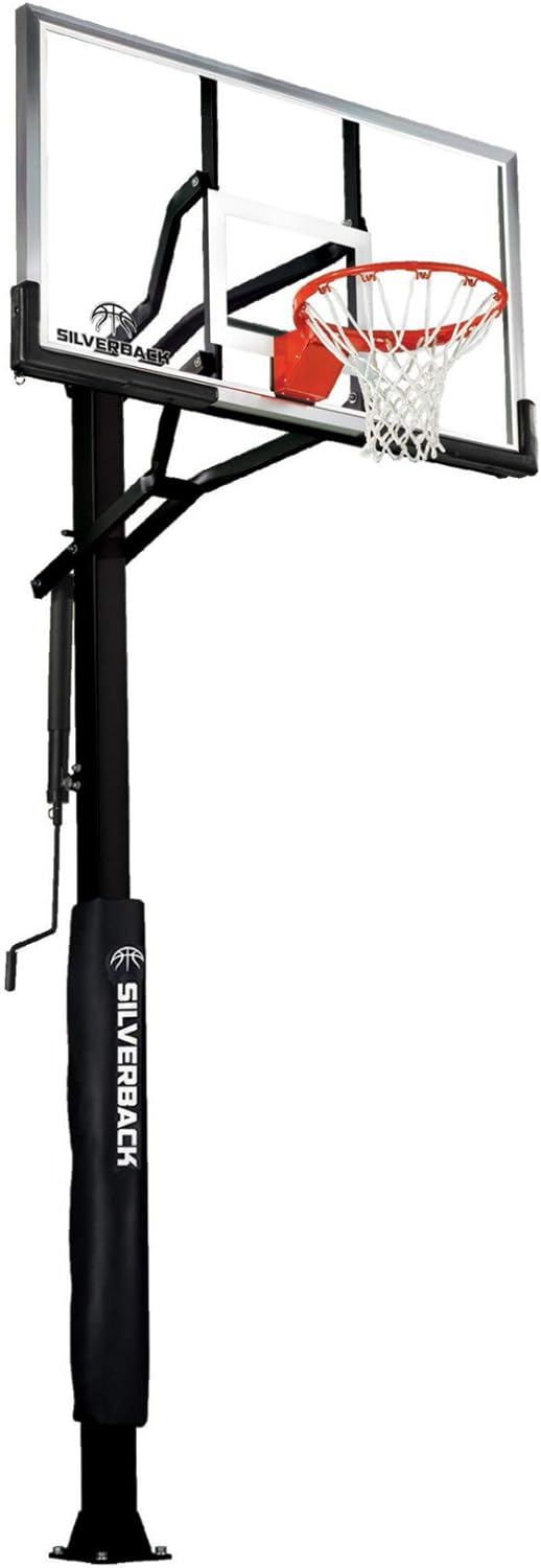Silverback In-Ground Basketball Hoops, Adjustable Height Tempered Glass Backboard and Pro-Style Flex Rim. - Multiple Styles Available