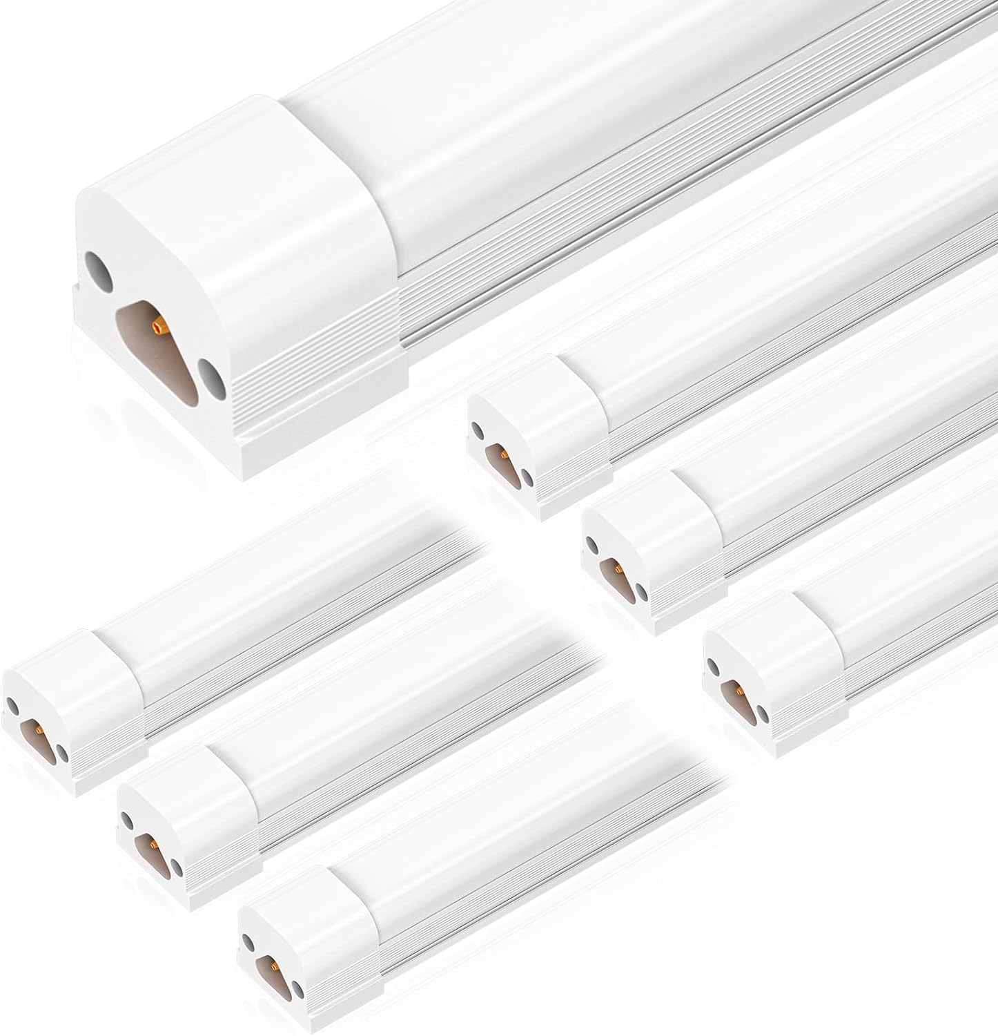 BBOUNDER 6 Pack T8 LED Shop Light 4FT, 4200LM Super Bright Led Tube Light, 6500K Cool Daylight, 40W Equivalent 250W, Linkable Integrated Light Fixture with Plug for Garage, Workshop, Warehouse