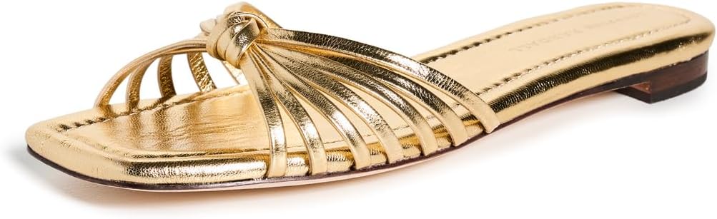 Loeffler Randall Women's Izzie Leather Knot Flat Sandals