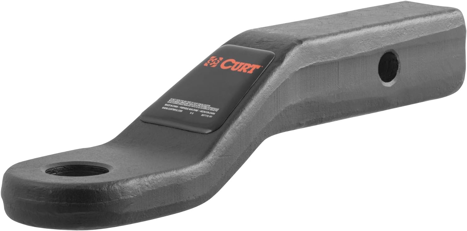 CURT 45340 Forged Trailer Hitch Ball Mount, Fits 2-Inch Receiver, 17,000 lbs, 1-1/4-Inch Hole, 2-In Drop, 1-Inch Rise, Carbide Black Powder Coat