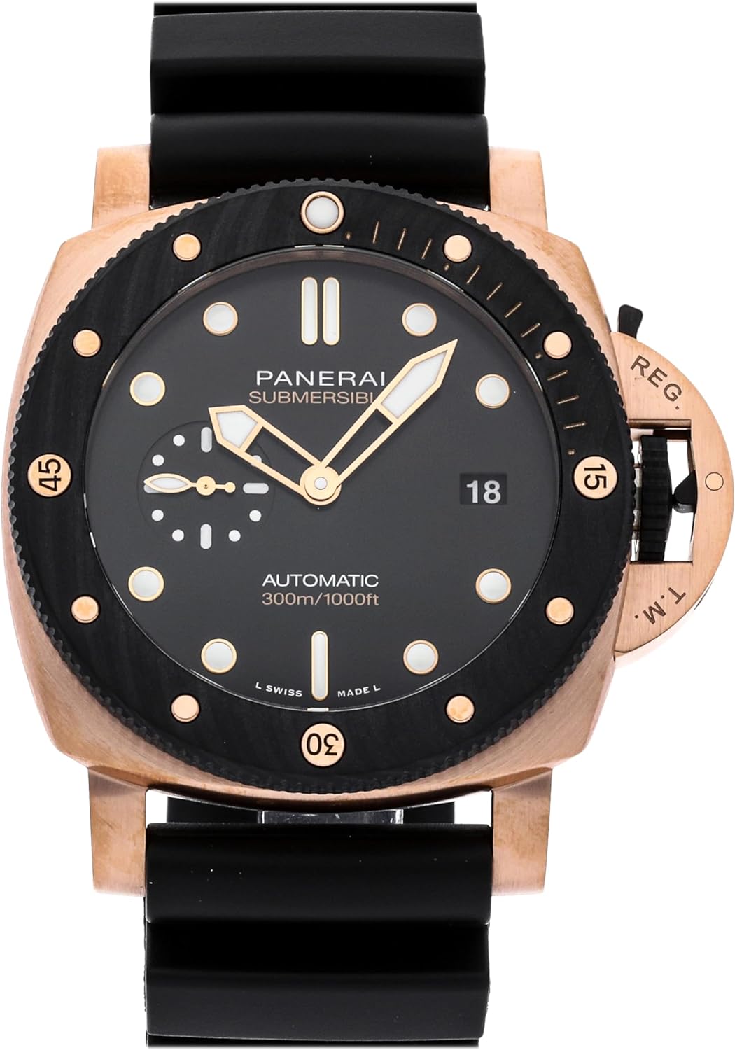 PANERAI Submersible Automatic Black Dial Watch PAM02070 (Pre-Owned)