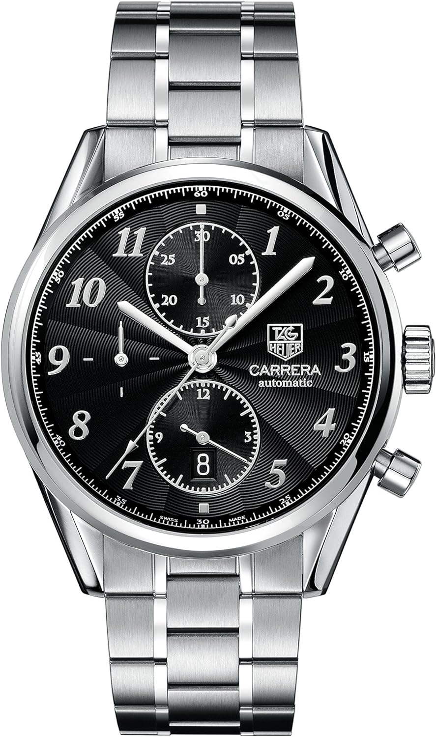 TAG Heuer Men's CAS2110.BA0730 Carrera Black Dial Chronograph Steel Watch