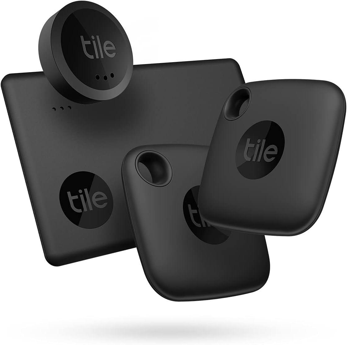 Tile Mate Essentials 4-Pack (2 Mate, 1 Slim, 1 Stickers)- Bluetooth Tracker &amp; Item Locators for Keys, Wallets, Remotes &amp; More; Easily Find All Your Things.