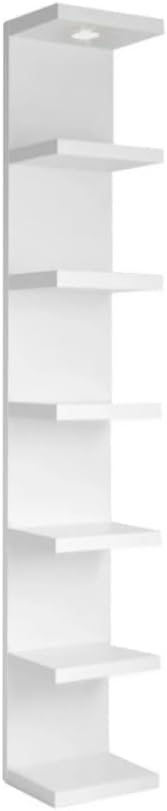 Versatile 7 Tier Wall Shelf Unit,White Lack Wall Shelf,Display Floating Shelf with LED Remote Control Light