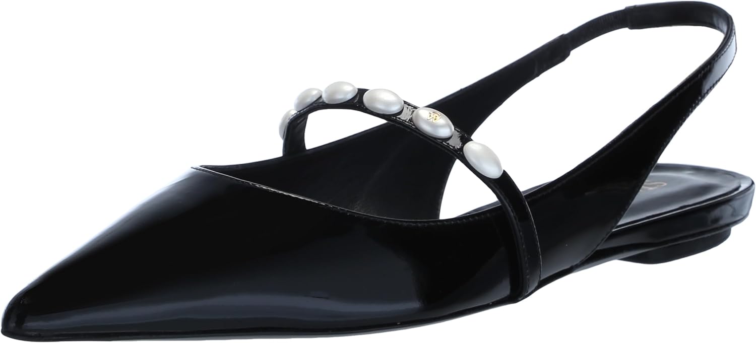 Stuart Weitzman Women's Emlia Pearlita Slingback Flat Ballet