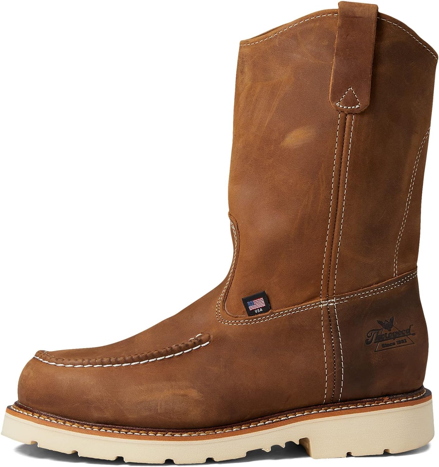 Thorogood American Heritage 11” Steel Toe Wellington Boots for Men - Premium Full-Grain Leather with Slip-Resistant Heel Outsole and Comfort Insole; EH Rated