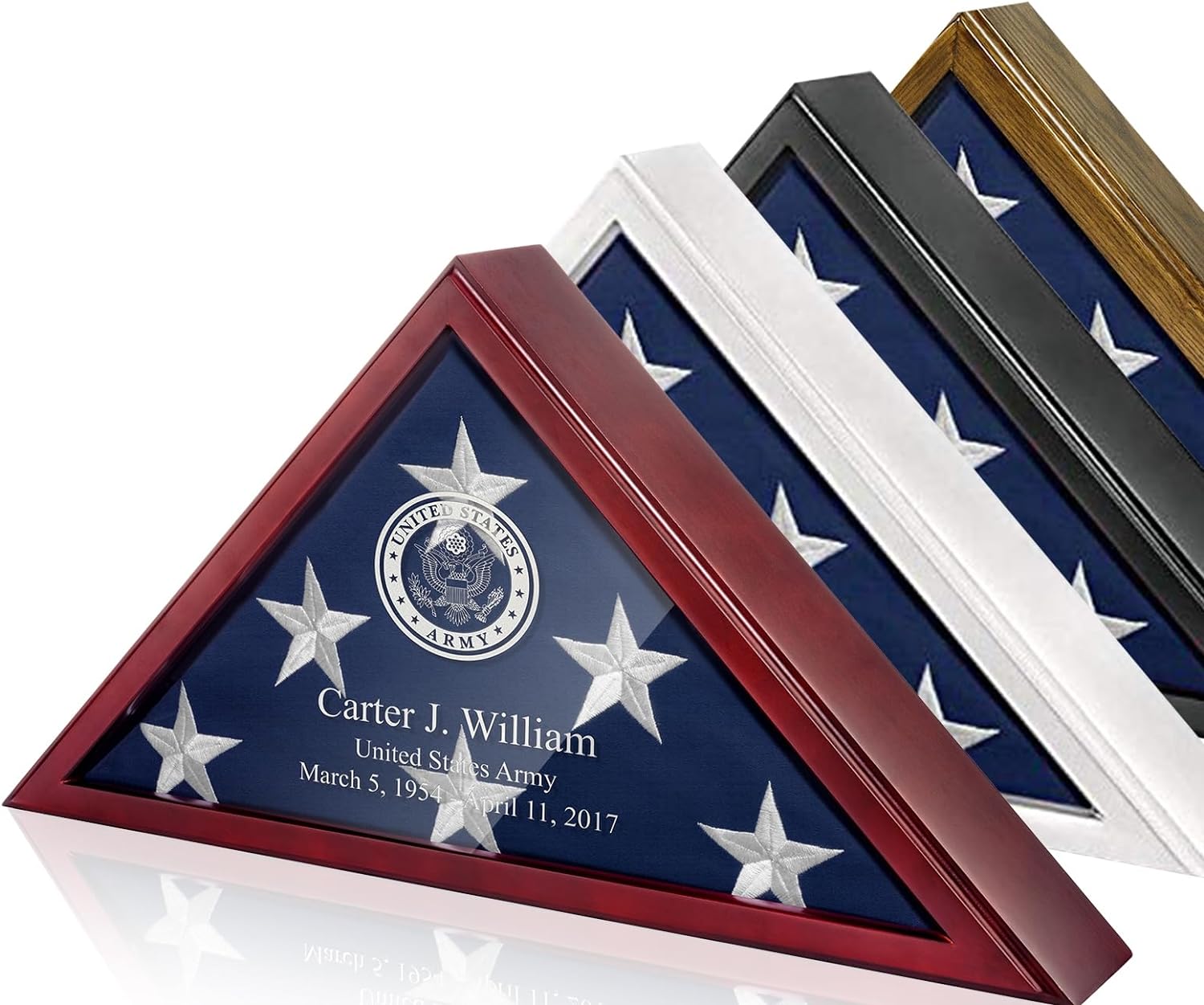 Personalized Flag Box for American Veteran Flag 9.5 X 5 Feet Flag Display Case for Burial Flag Wall Mounted Flag Box Display Case for Burial Flag to Display Folded Flag Glass Front