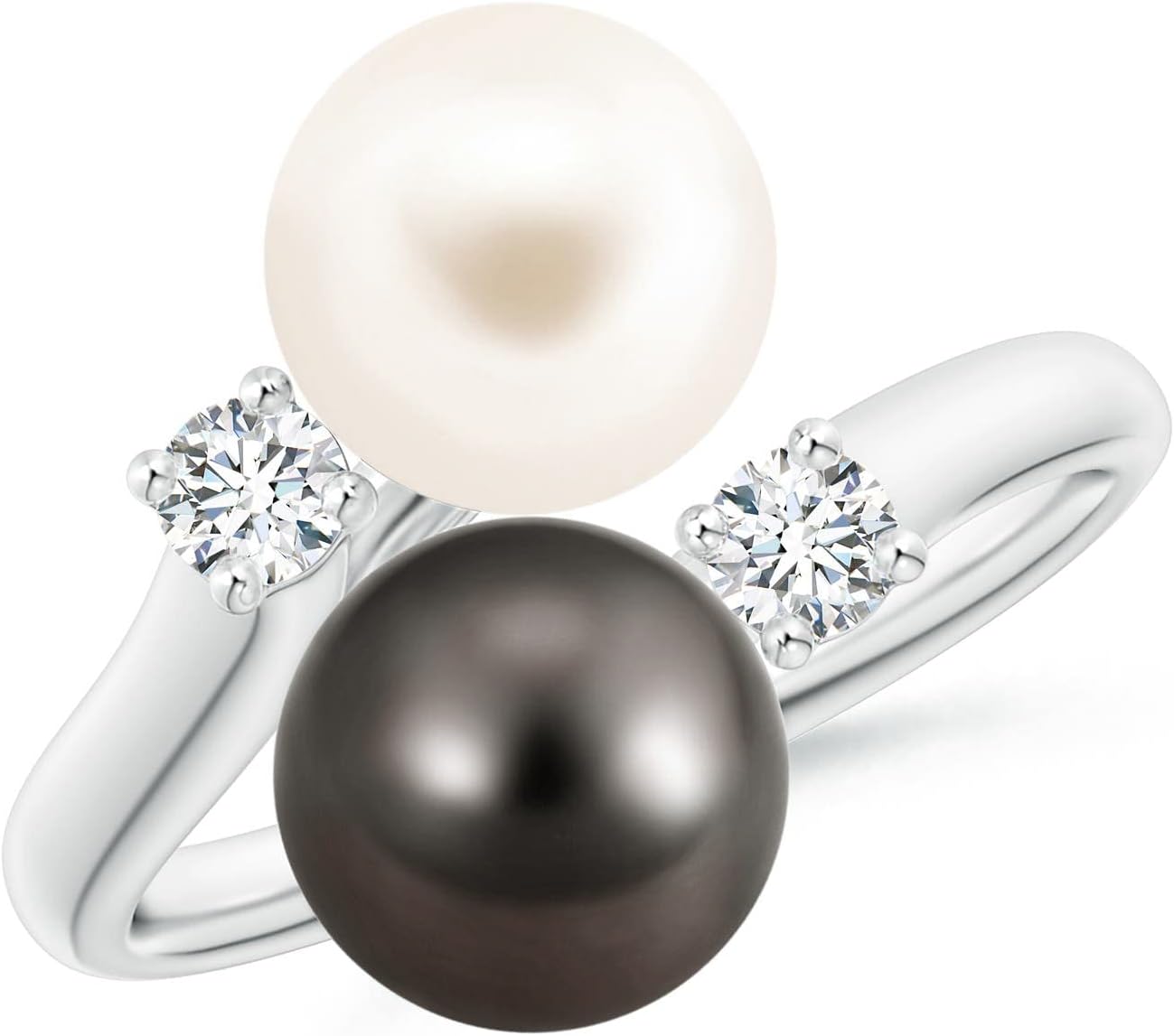 Angara Freshwater &amp; Tahitian Cultured Pearl Ring in 14K Gold (8mm Freshwater Cultured Pearl)