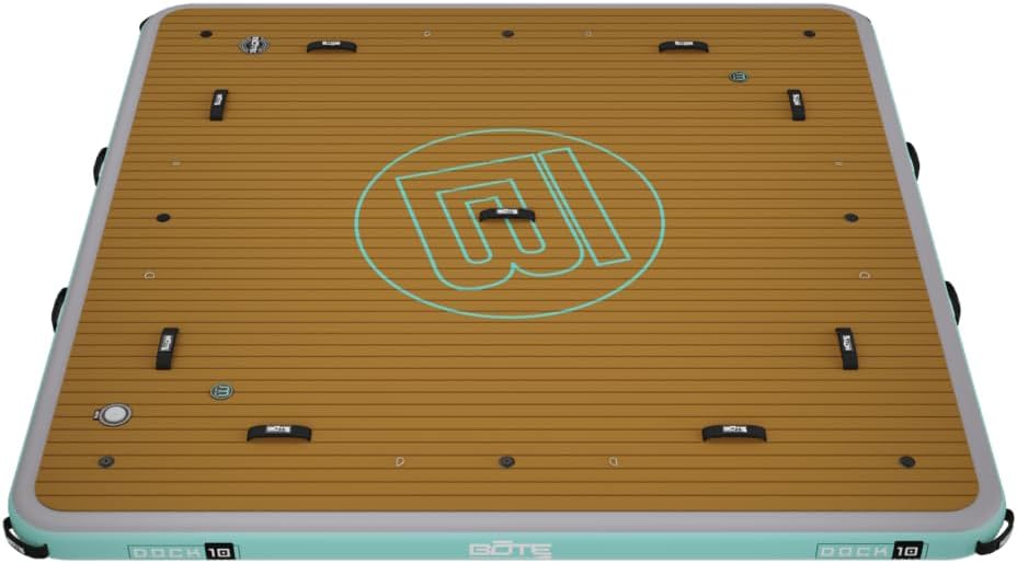 BOTE Dock 10 Foot Inflatable Lake Float for Adults Floating Island Raft for Pool Boat Lake &amp; Beach Family Kids Adult Friendly Size 10' x 10' MAGNEPod Compatible Multiple Colors