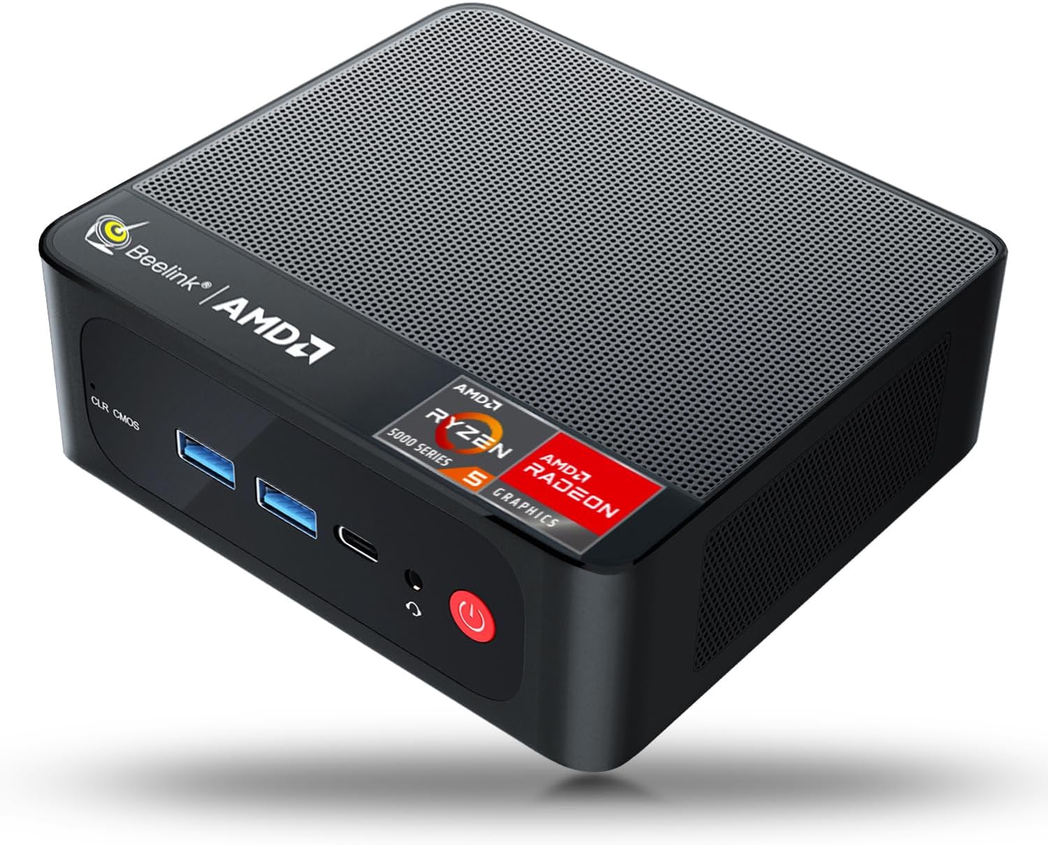 Beelink SER5 Mini PC,AMD Ryzen 5 5560U(6C/12T,up to 4.0 GHz),16G DDR4 RAM/500GB M.2 2280 NVMe SSD Mini Computer,Support Triple Screen Display(HDMI+DP+Type-C)/4K@60Hz/WiFi 6/BT5.2/USB3.2/Office/Home