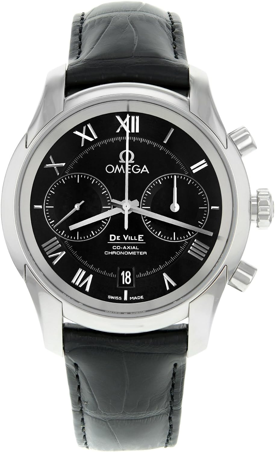 Omega De Ville Co-Axial Black Dial Black Leather Men's Watch 431.13.42.51.01.001