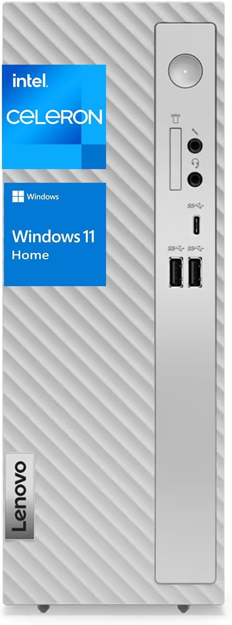 LENOVO IdeaCentre 3 SFF Desktop, Intel Dual-core Processor, 16GB RAM, 1TB SSD, HDMI, VGA, Card Reader, Wired Keyboard &amp; Mouse, Wi-Fi 6, Windows 11 Home, Grey