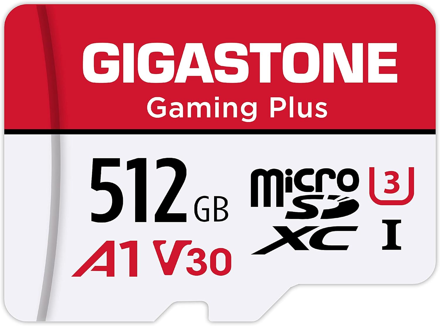 [Gigastone] 512GB Micro SD Card, Gaming Plus, MicroSDXC Memory Card for Nintendo-Switch, Wyze, GoPro, Dash Cam, Security Camera, 4K Video Recording, UHS-I A1 U3 V30 C10, up to 100MB/s, with Adapter