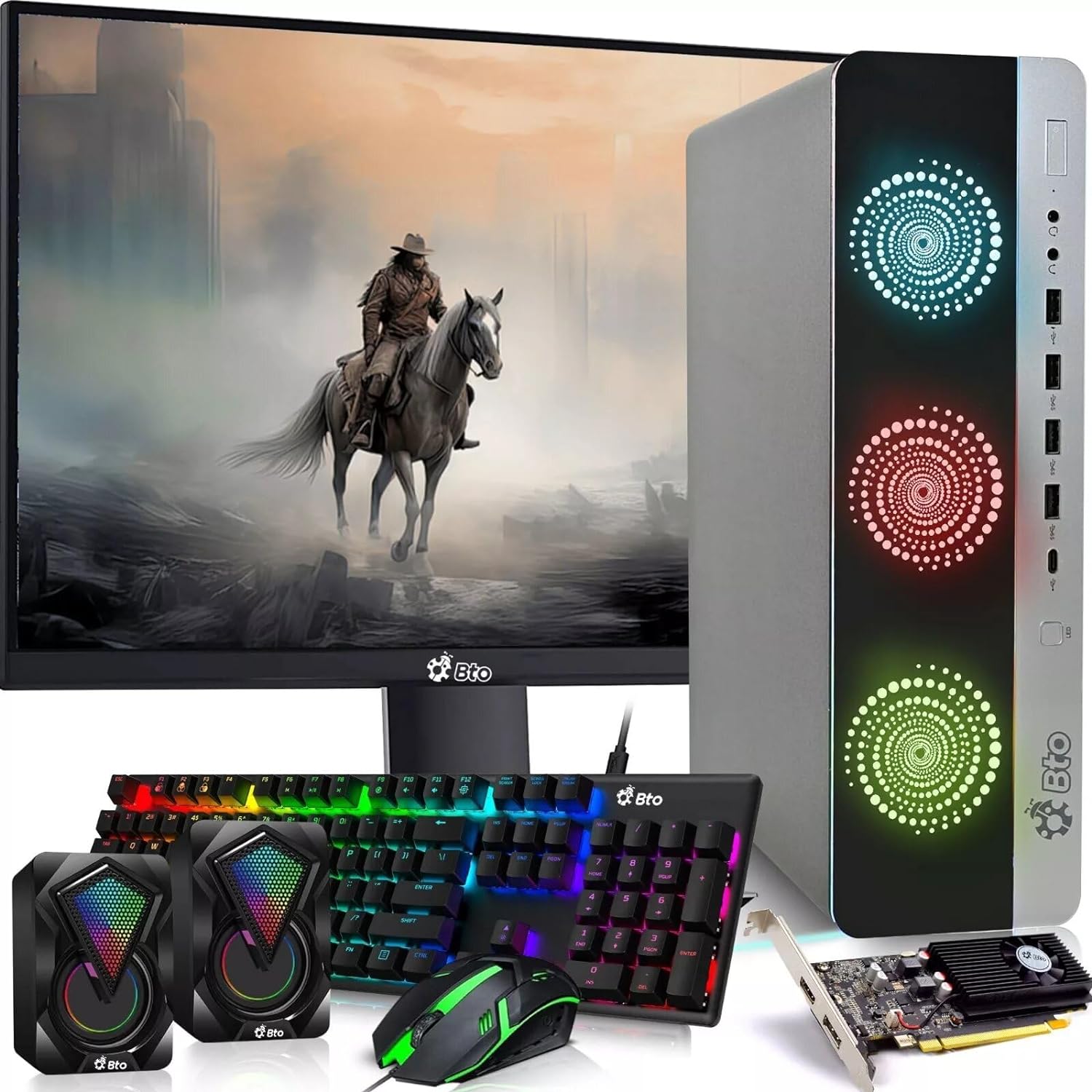 HP 800 G3 RGB Gaming PC Desktop – Intel Core i5 6th Gen, 16GB DDR4 Ram, 512GB SSD, NVIDIA GeForce GT 1030 DDR5, 24 Inch Monitor, Windows 10 Pro – Computer Tower for PC Gamer (Renewed)