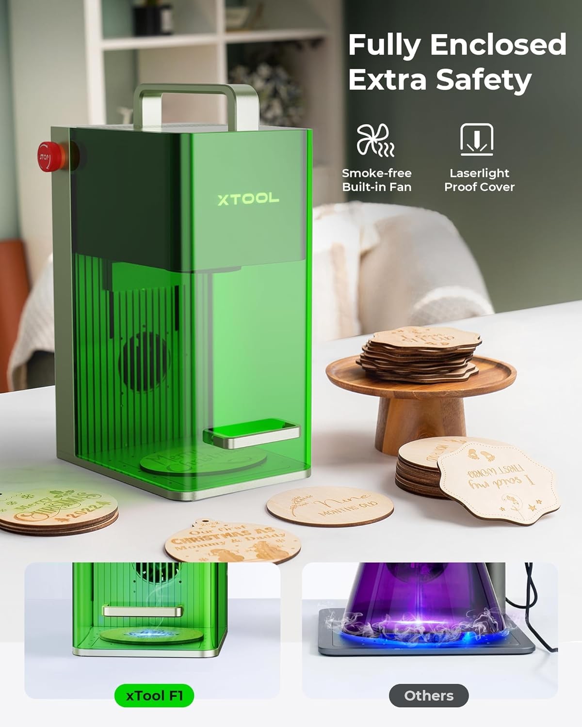 xTool F1 2 in 1 Dual Laser Engraving Machine with Sliding Extension, Swivel Extension and Air Purifier