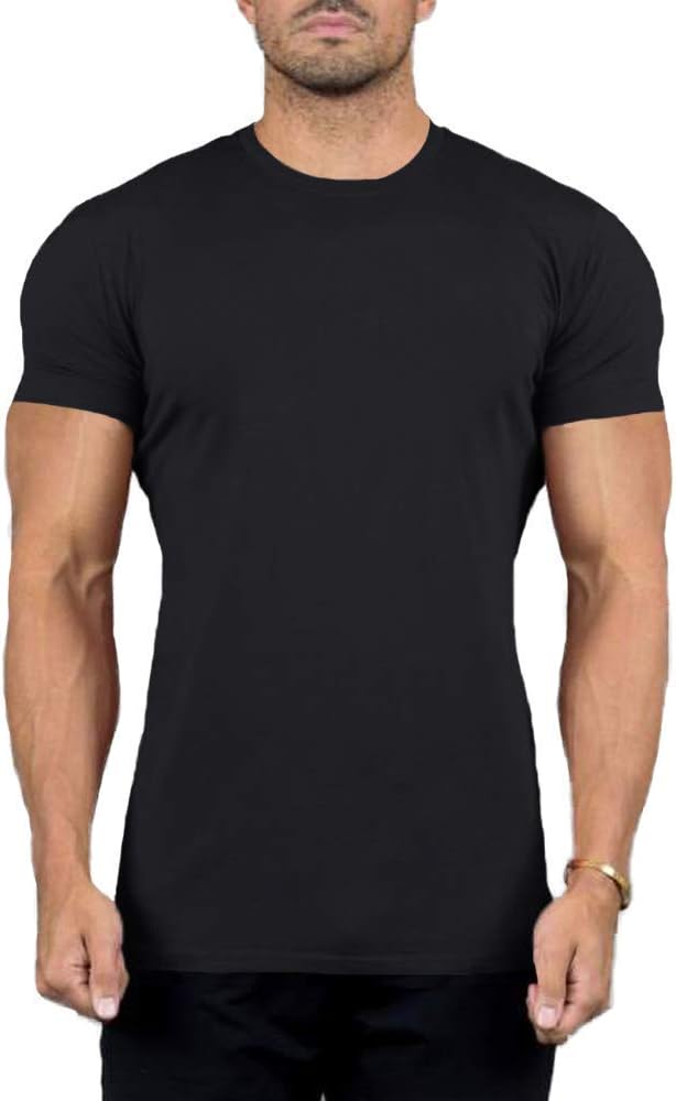 60 Pack of Bulk Mens Cotton Crew Tshirts, Assorted Wholesale Sleeve Tee Shirts
