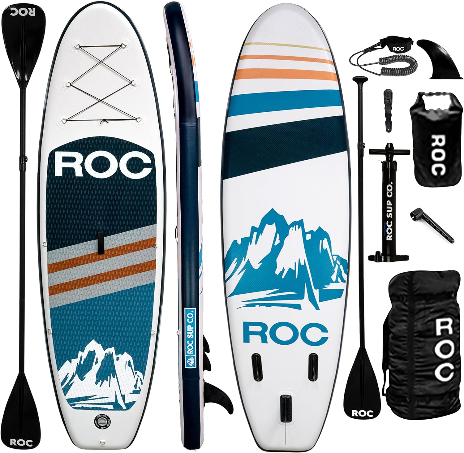 Roc Inflatable Stand Up Paddle Boards with Premium SUP Paddle Board Accessories, Wide Stable Design, Non-Slip Comfort Deck for Youth &amp; Adults