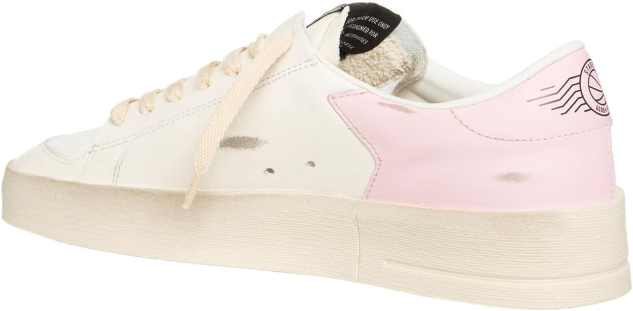 Golden Goose Women's Fashion Sneakers - Italian Nappa Leather with Net Upper Trendy Shoes, White Sneakers