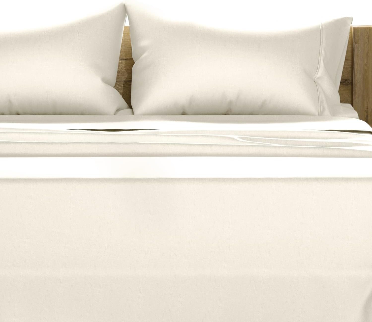 100% Egyptian Cotton Sheets California King Size - 1200 Thread Count 4 PC Cal King Sheets Egyptian Cotton, Soft, Cooling Sateen Sheets, High Thread Count Sheets California King - Ivory