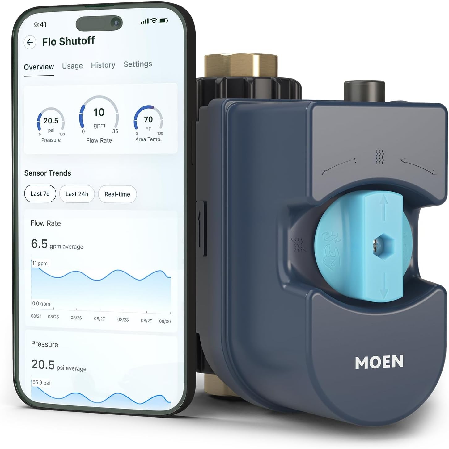 Moen 900-001 Flo Smart Water Monitor and Auto-Shutoff Sensor