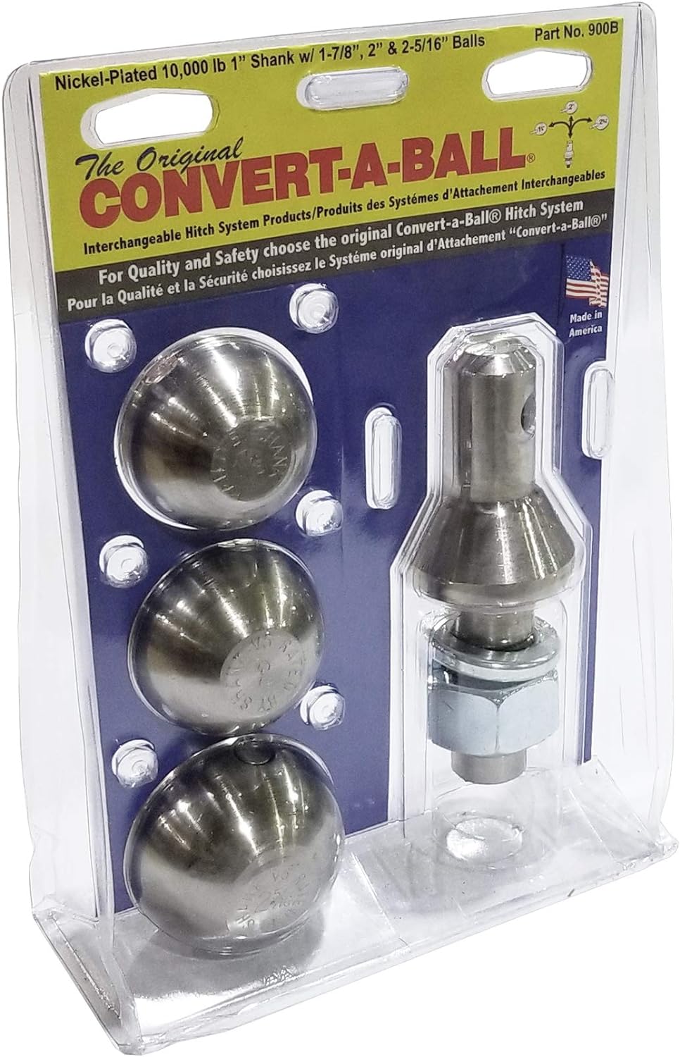 Convert-A-Ball 900B Nickel-Plated Shank with 3 Balls - 1"