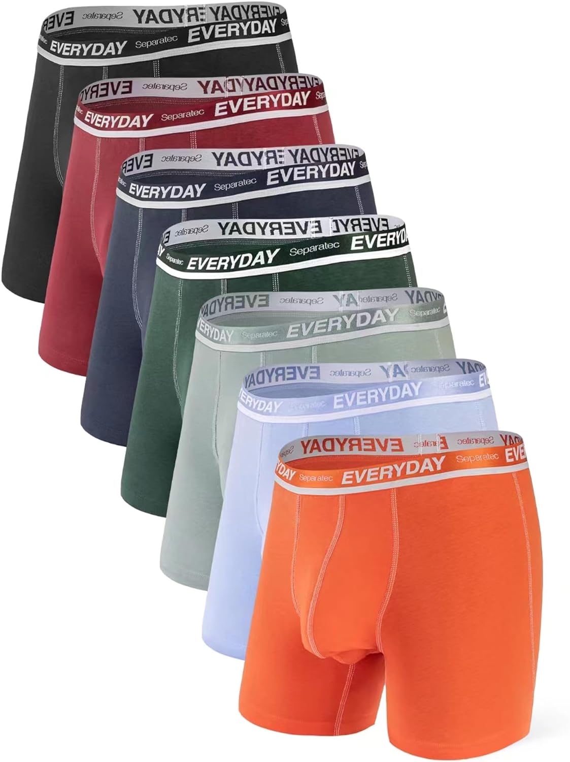 Separatec Cotton Dual Pouch Men's Underwear Comfortable Soft Breathable Everyday Boxer Briefs for men 7 Pack