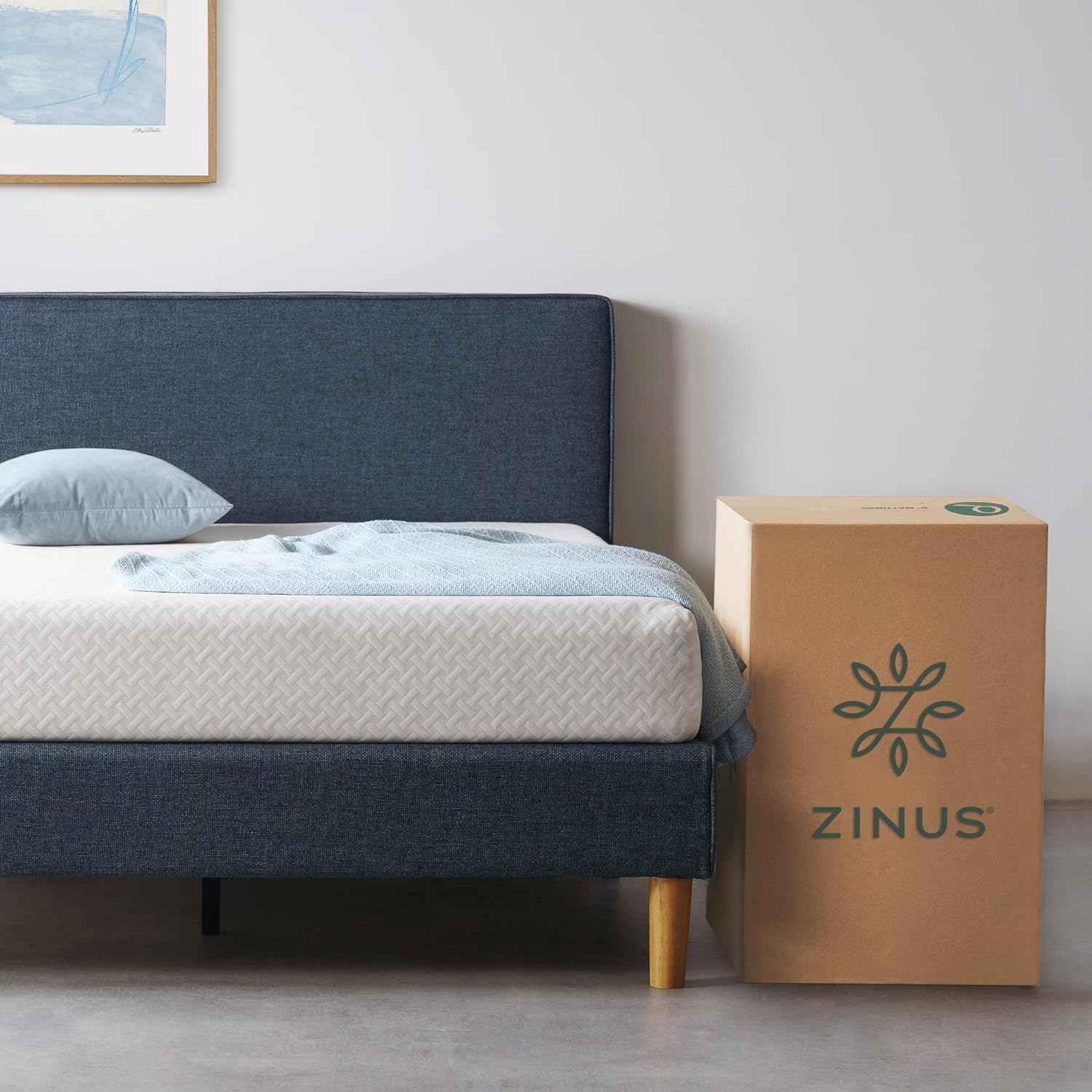 Zinus 8 Inch Green Tea Cool Feel Memory Foam Mattress, Twin, Mattress in A Box with Compact WONDERBOX Packaging, CertiPUR-US Certified